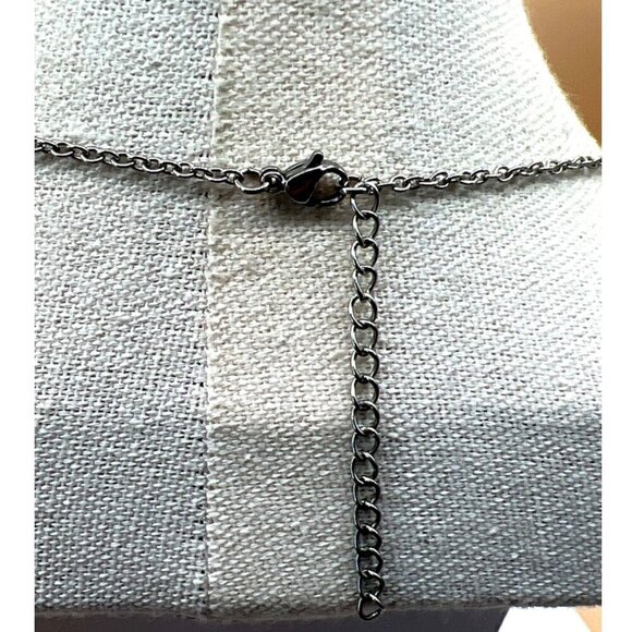 Silver Tone Dragonfly Pendant Necklace With Rhinestones    M75 - Picture 7 of 8